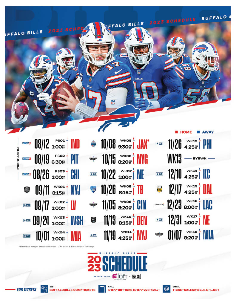 Buffalo Bills Printable Schedule Buffalo Bills